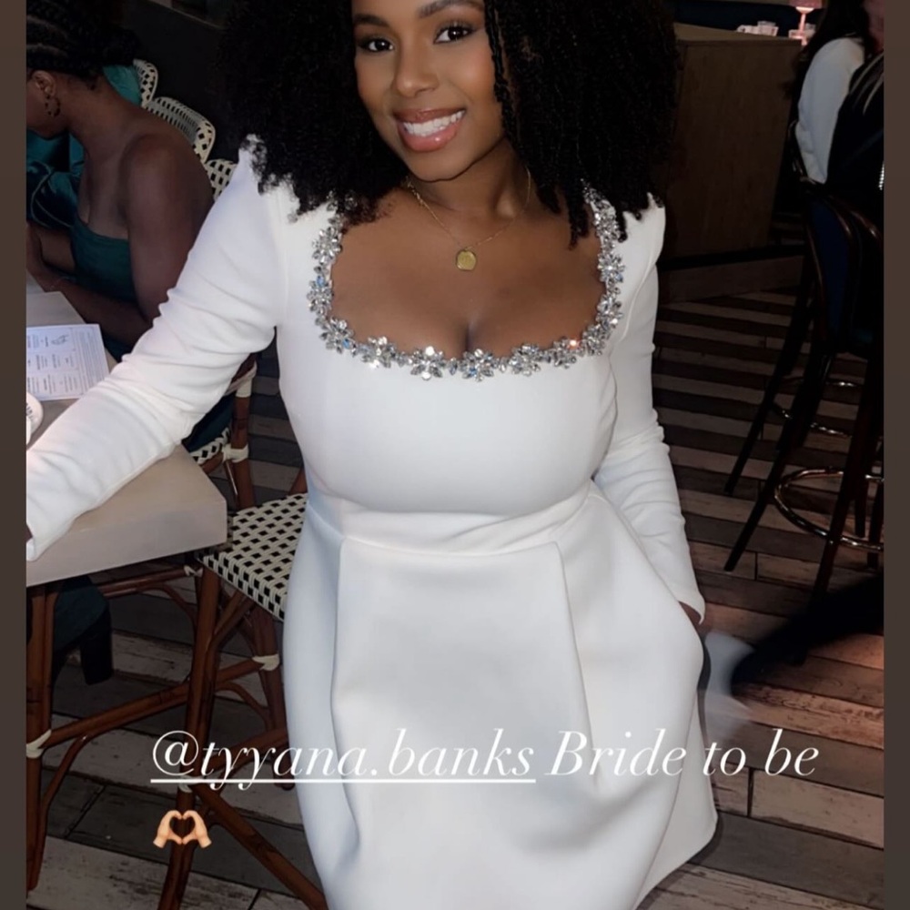 Elegant White Dress with Silver Embellishments